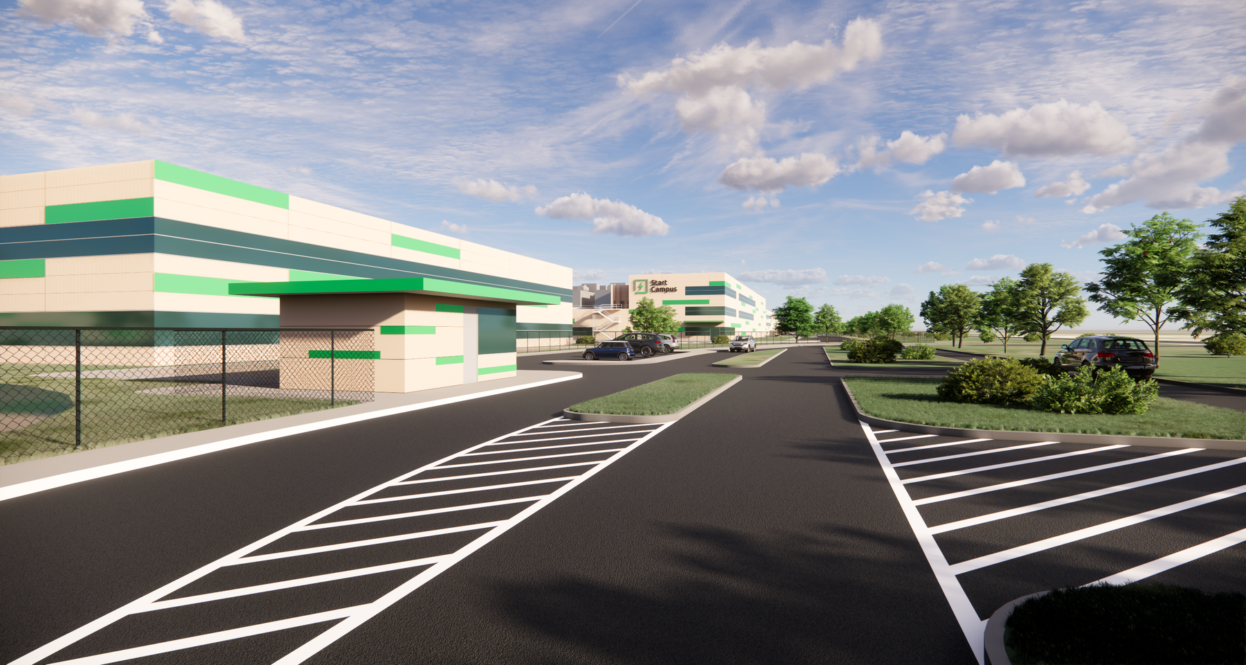 Render of the campus landscaping