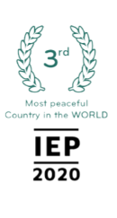 3rd most peaceful country in the world 2020 award